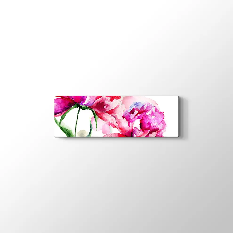 Pembe Çiçekler Kanvas Tablo
