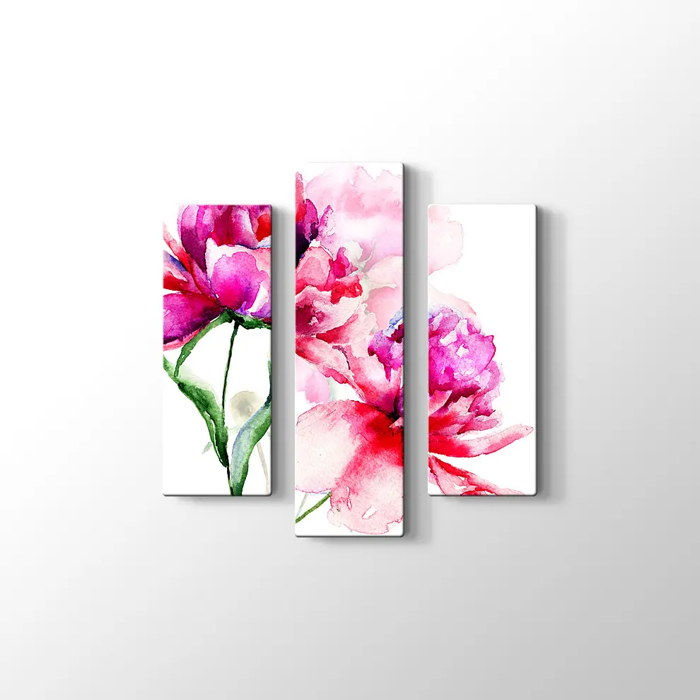 Pembe Çiçekler Kanvas Tablo