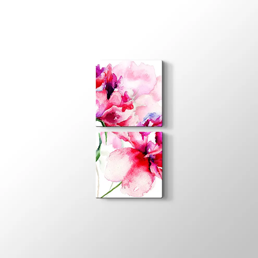 Pembe Çiçekler Kanvas Tablo