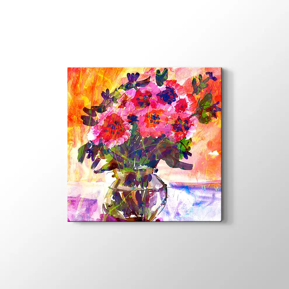 Vazodaki Çiçekler Kanvas Tablo