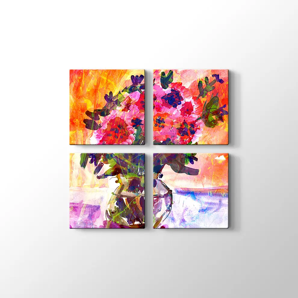 Vazodaki Çiçekler Kanvas Tablo