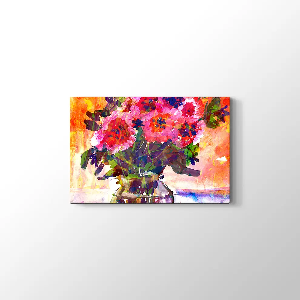 Vazodaki Çiçekler Kanvas Tablo