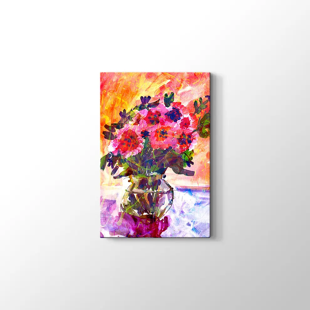 Vazodaki Çiçekler Kanvas Tablo