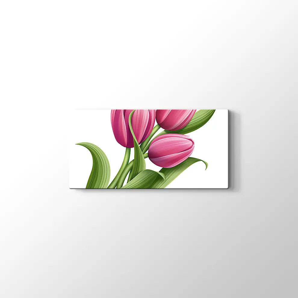 Pembe Lale Kanvas Tablo