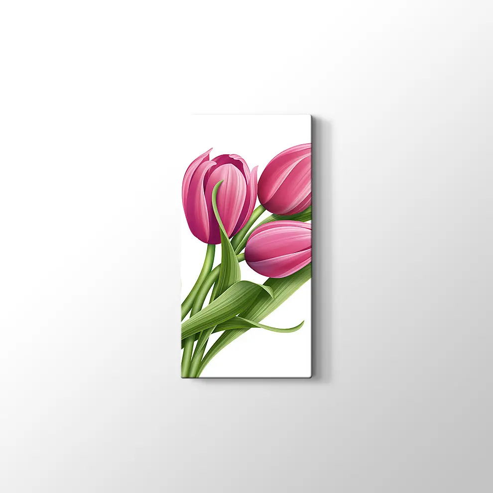 Pembe Lale Kanvas Tablo