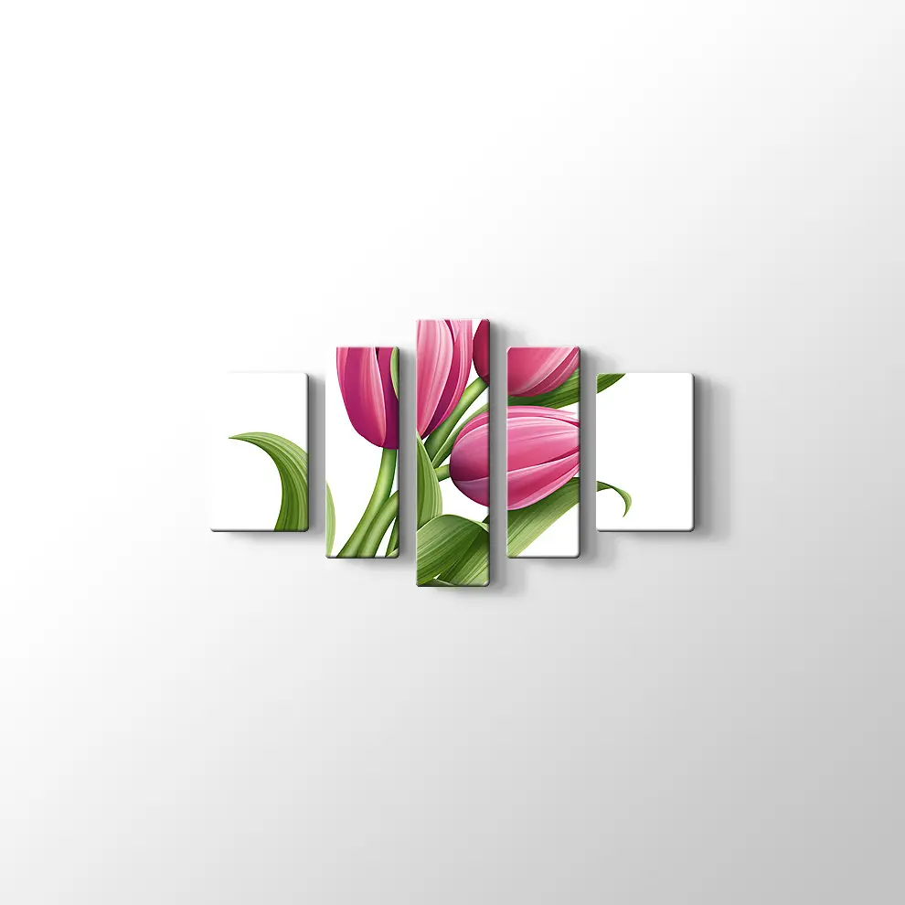 Pembe Lale Kanvas Tablo