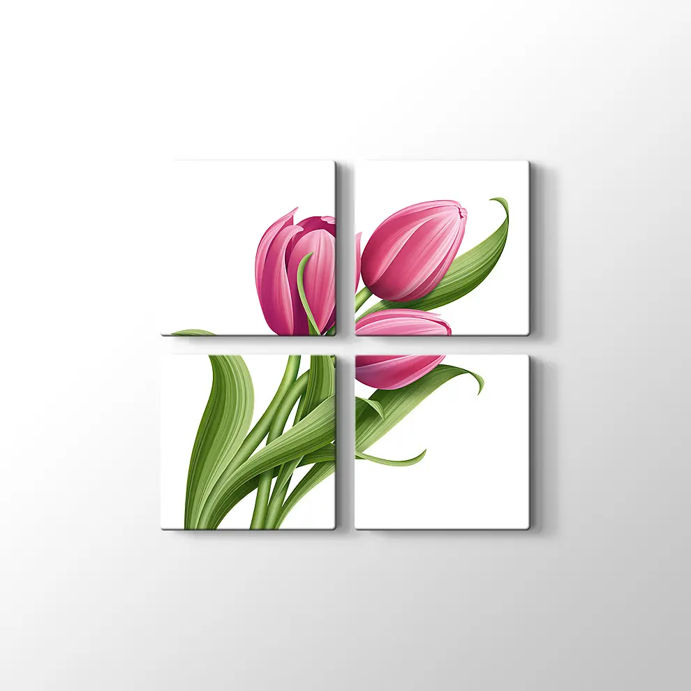 Pembe Lale Kanvas Tablo