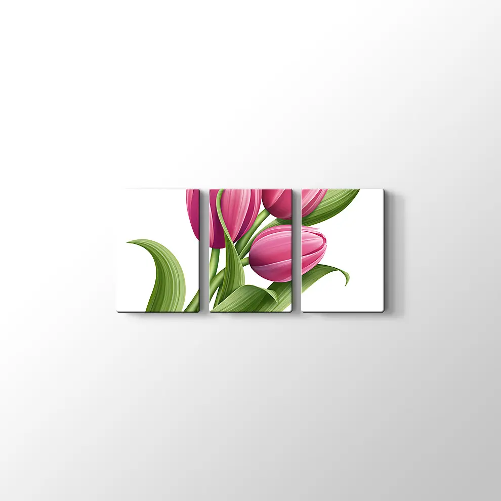 Pembe Lale Kanvas Tablo
