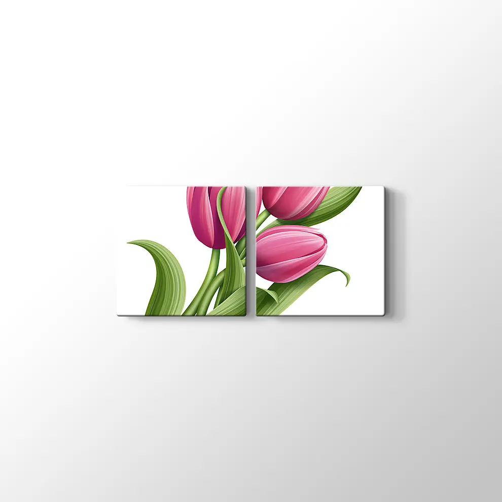 Pembe Lale Kanvas Tablo