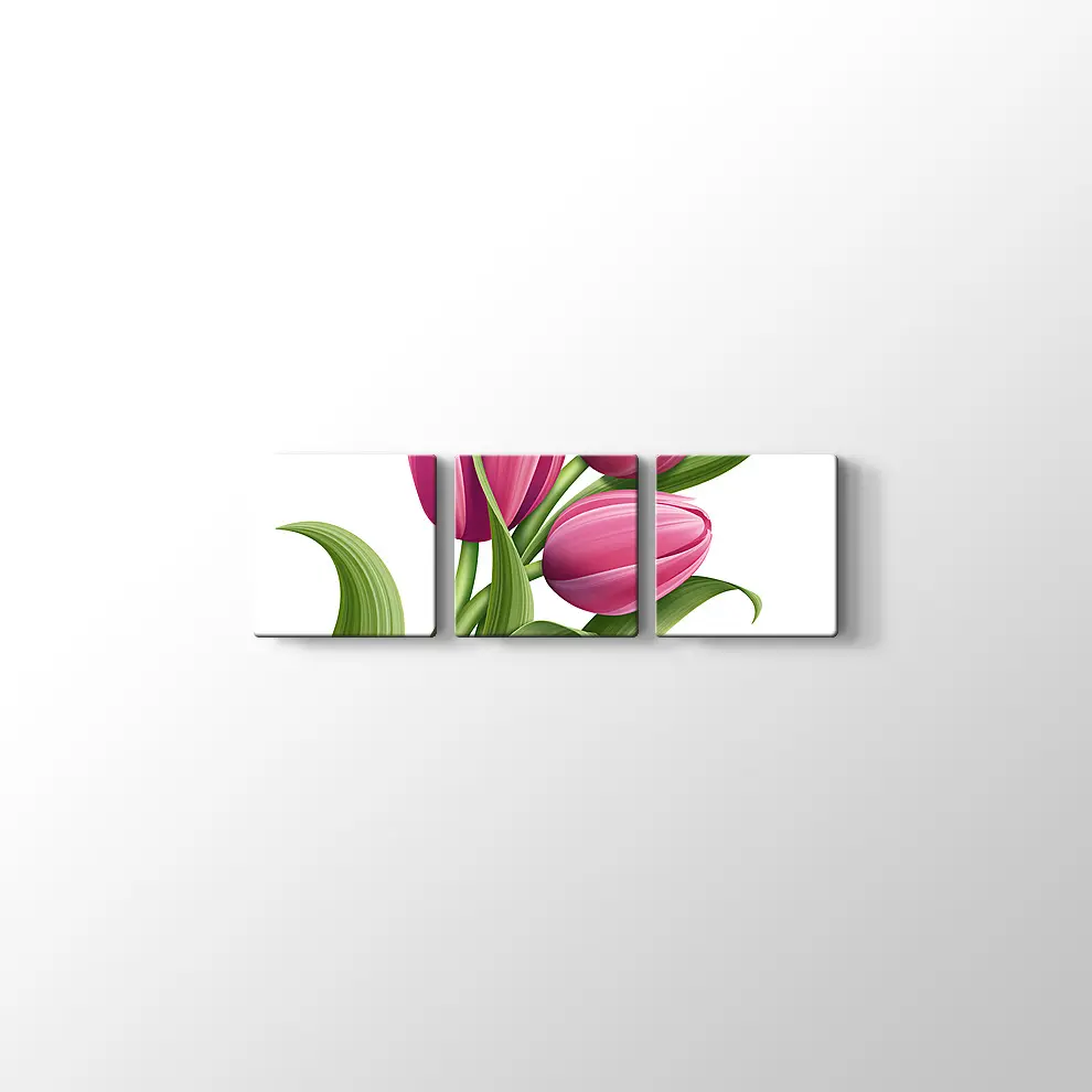 Pembe Lale Kanvas Tablo