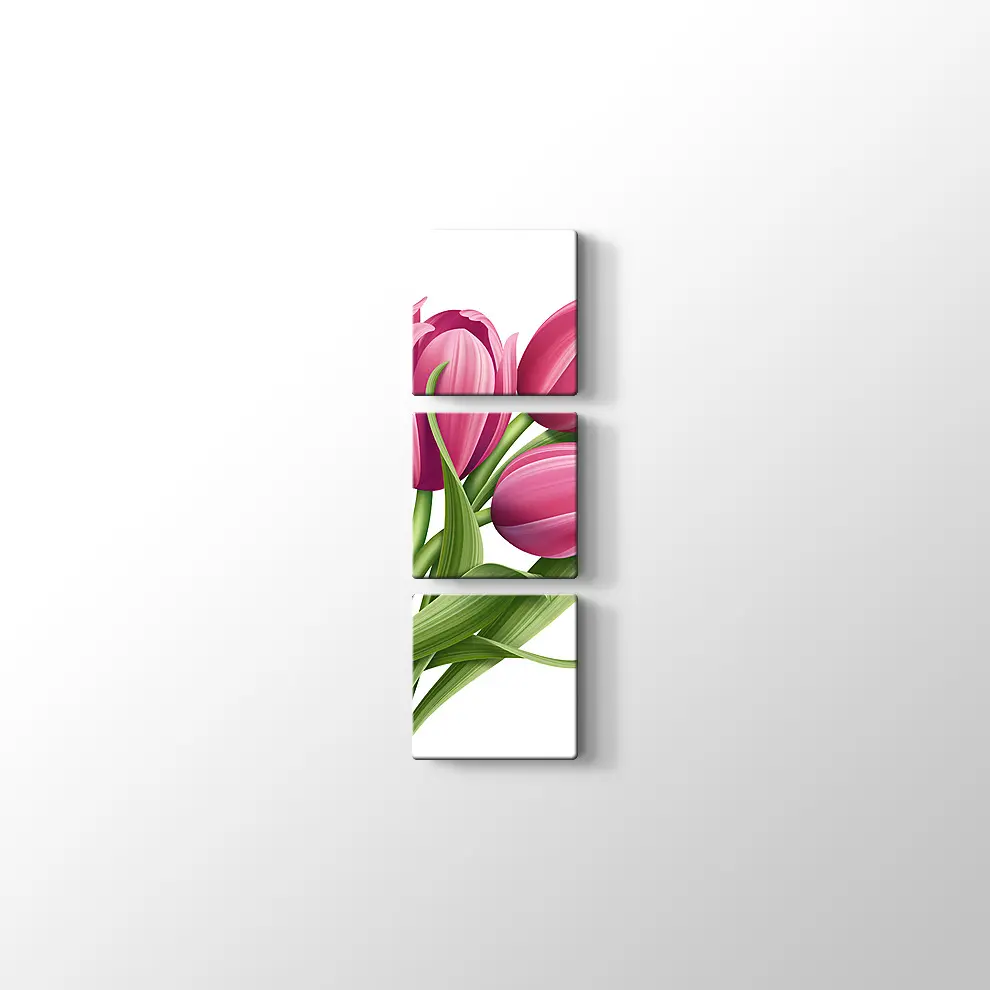 Pembe Lale Kanvas Tablo