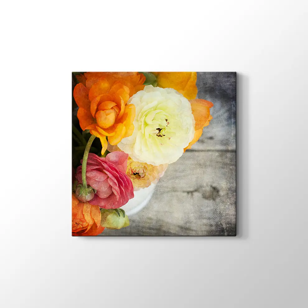 Renkli Güller Kanvas Tablo