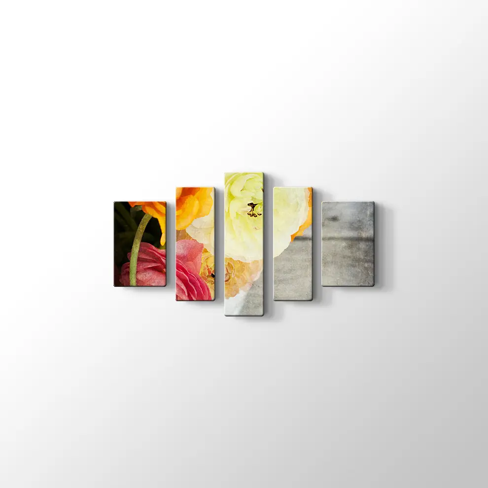 Renkli Güller Kanvas Tablo