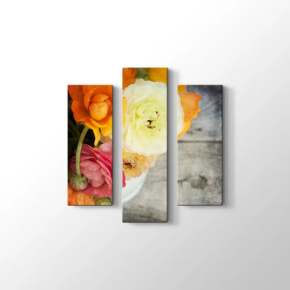 Renkli Güller Kanvas Tablo
