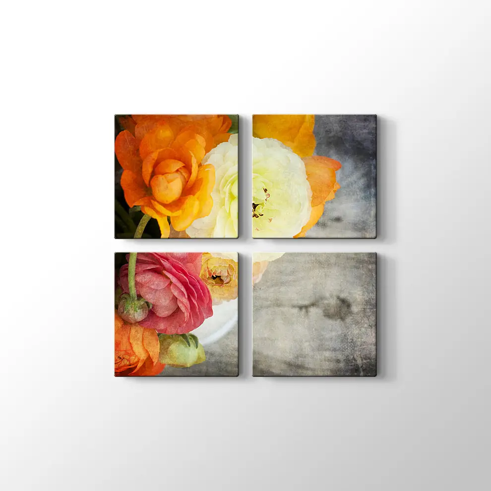 Renkli Güller Kanvas Tablo