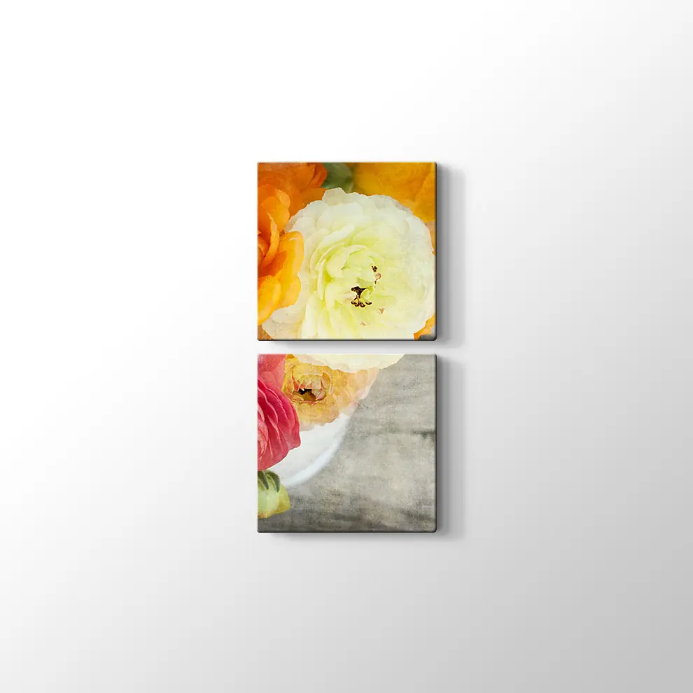 Renkli Güller Kanvas Tablo