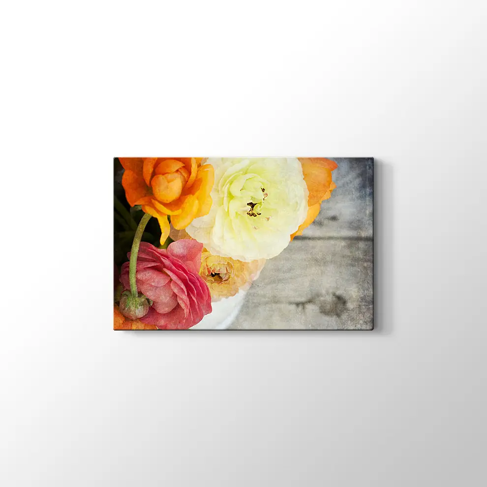 Renkli Güller Kanvas Tablo