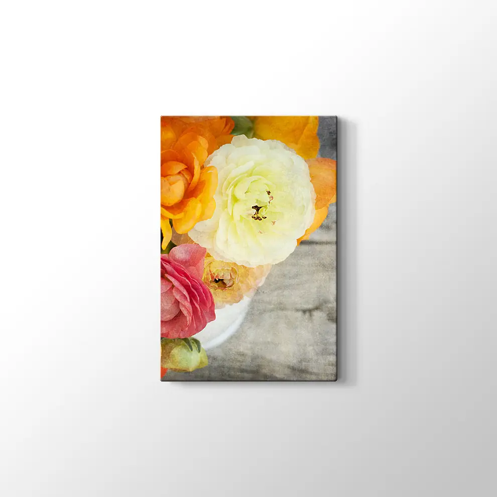 Renkli Güller Kanvas Tablo