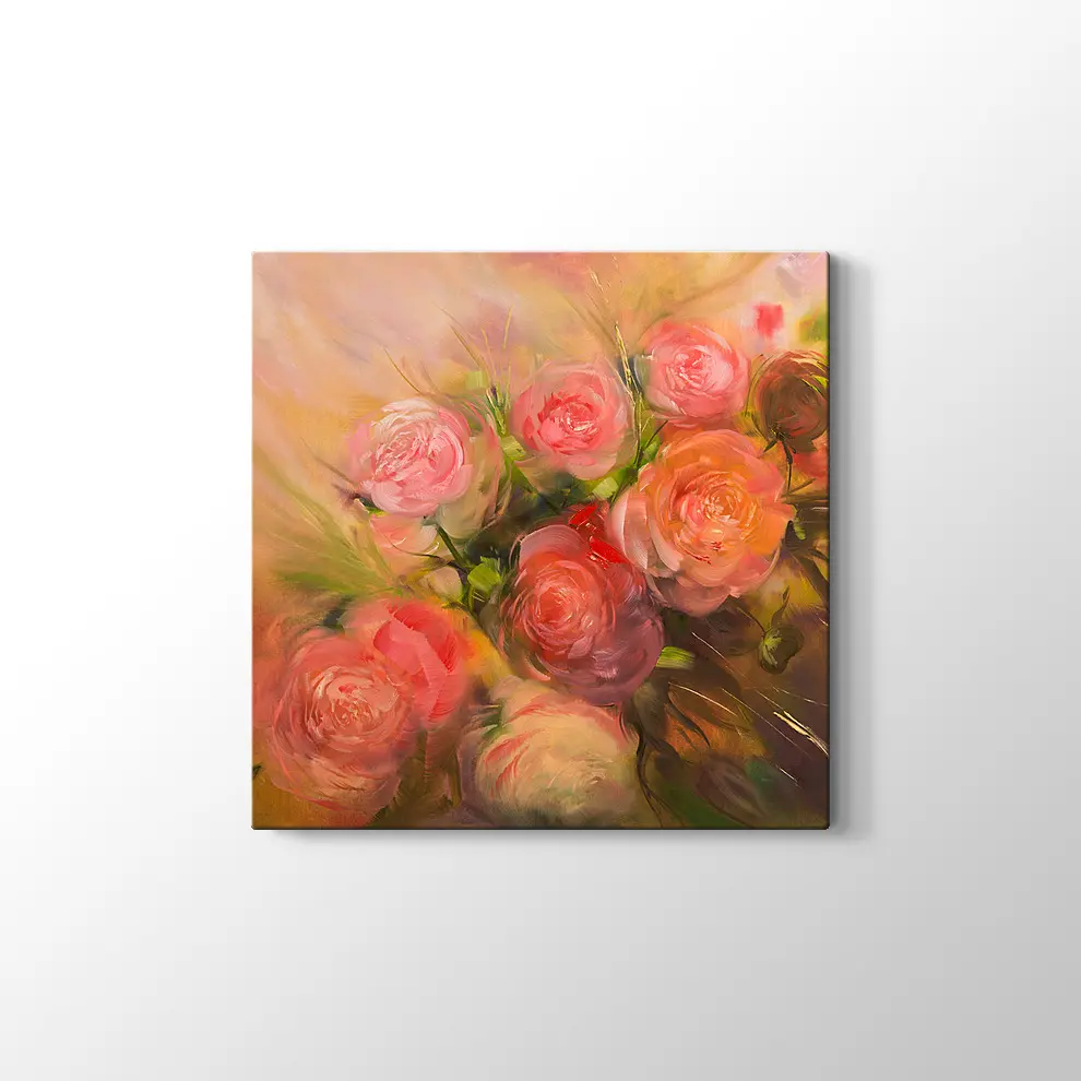 Suluboya Güller Kanvas Tablo