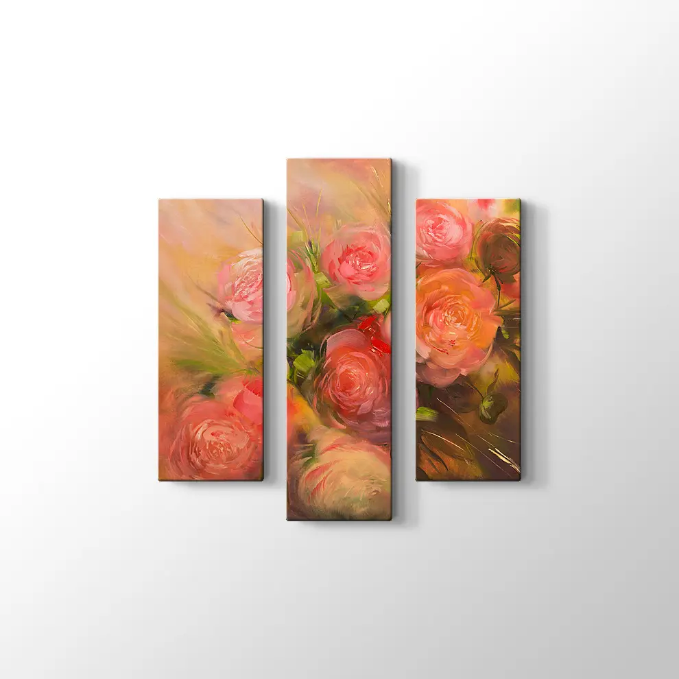 Suluboya Güller Kanvas Tablo