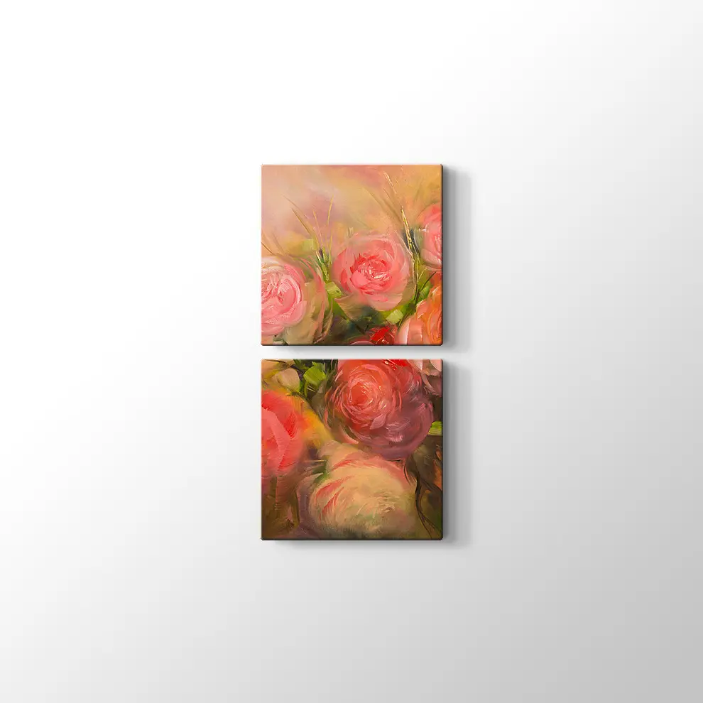 Suluboya Güller Kanvas Tablo