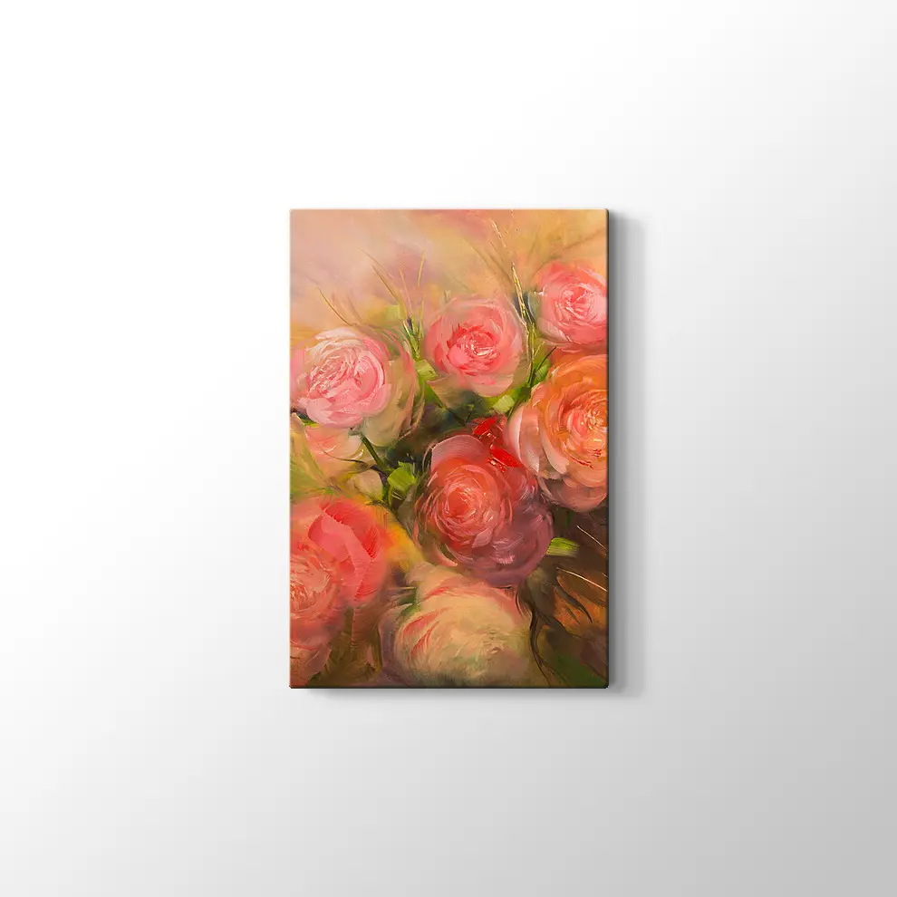 Suluboya Güller Kanvas Tablo