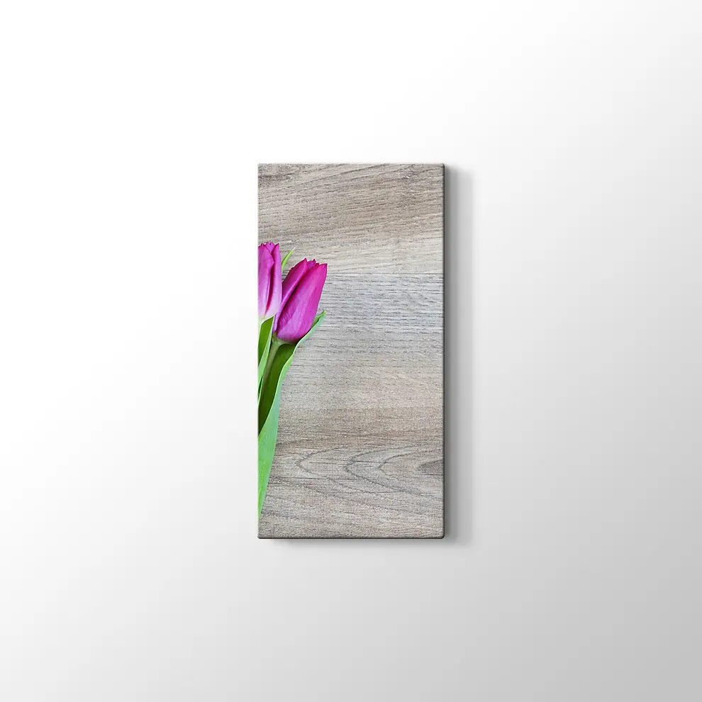 Pembe Lale Buketi Kanvas Tablo