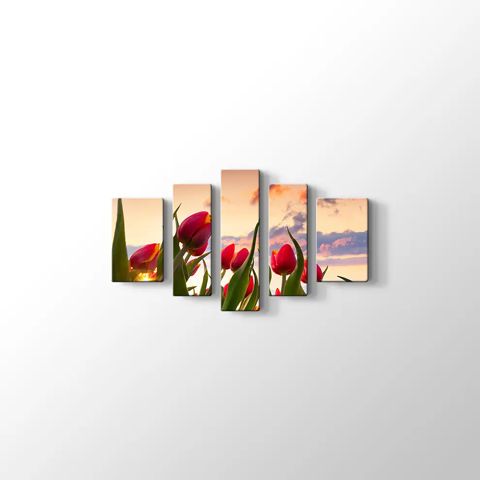 Kırmızı Laleler Kanvas Tablo
