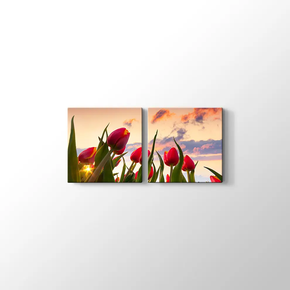 Kırmızı Laleler Kanvas Tablo