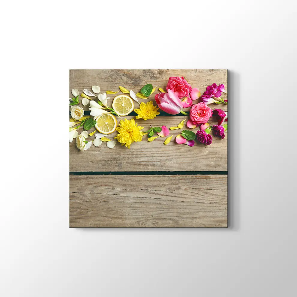 Çiçek Yaprakları Kanvas Tablo