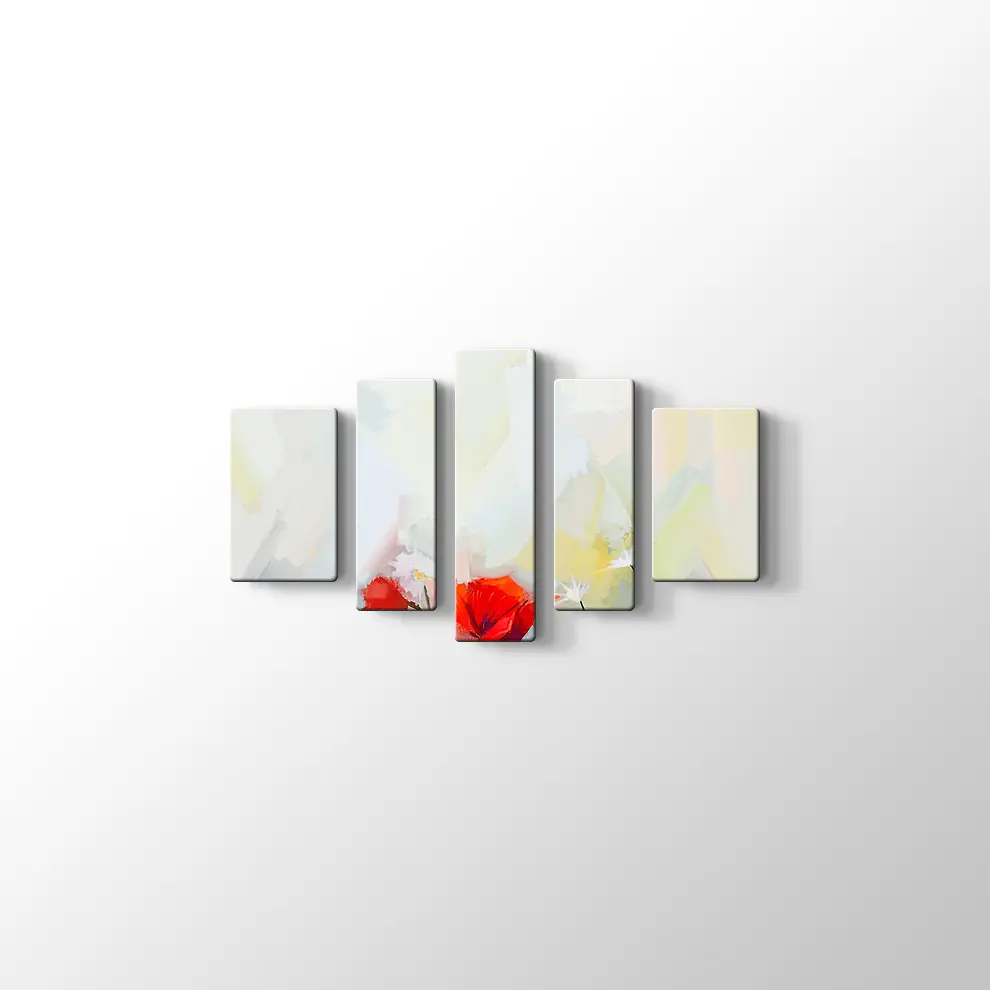 Suluboya Gelincikler Kanvas Tablo