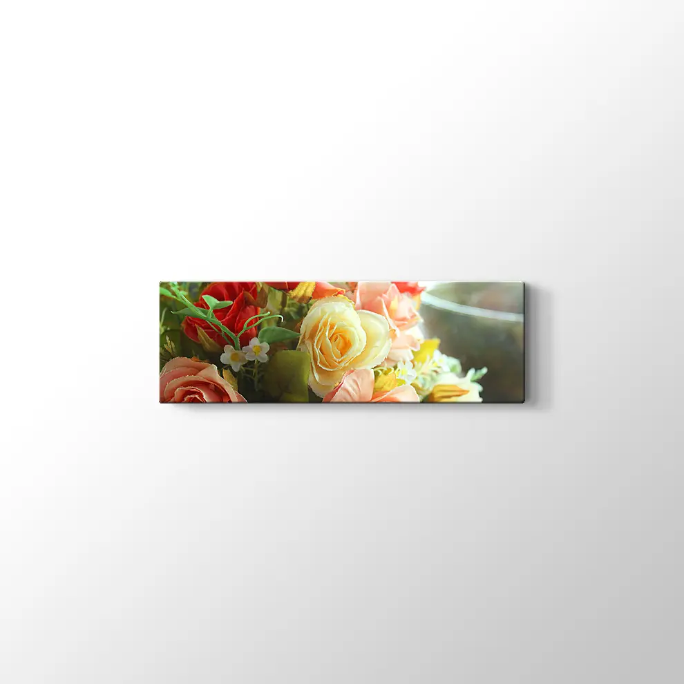 Rengarenk Güller Kanvas Tablo