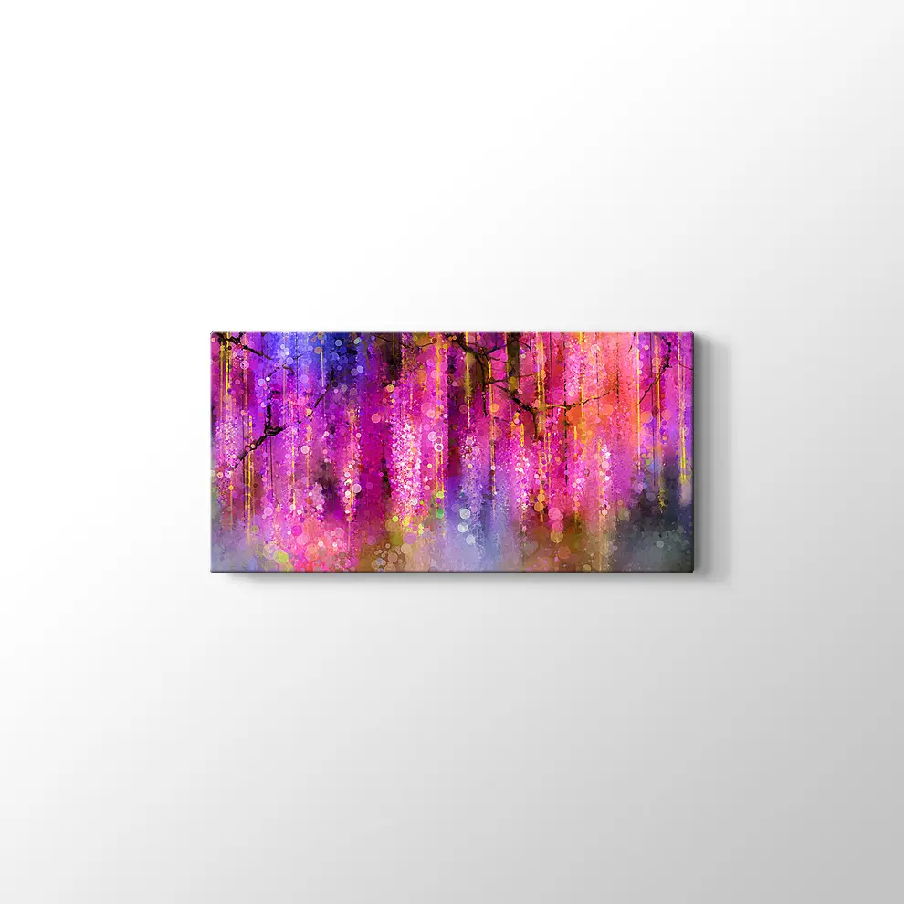 Soyut Menekşe Kanvas Tablo