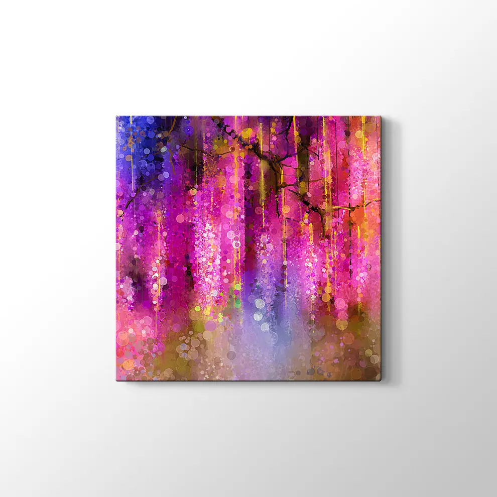 Soyut Menekşe Kanvas Tablo