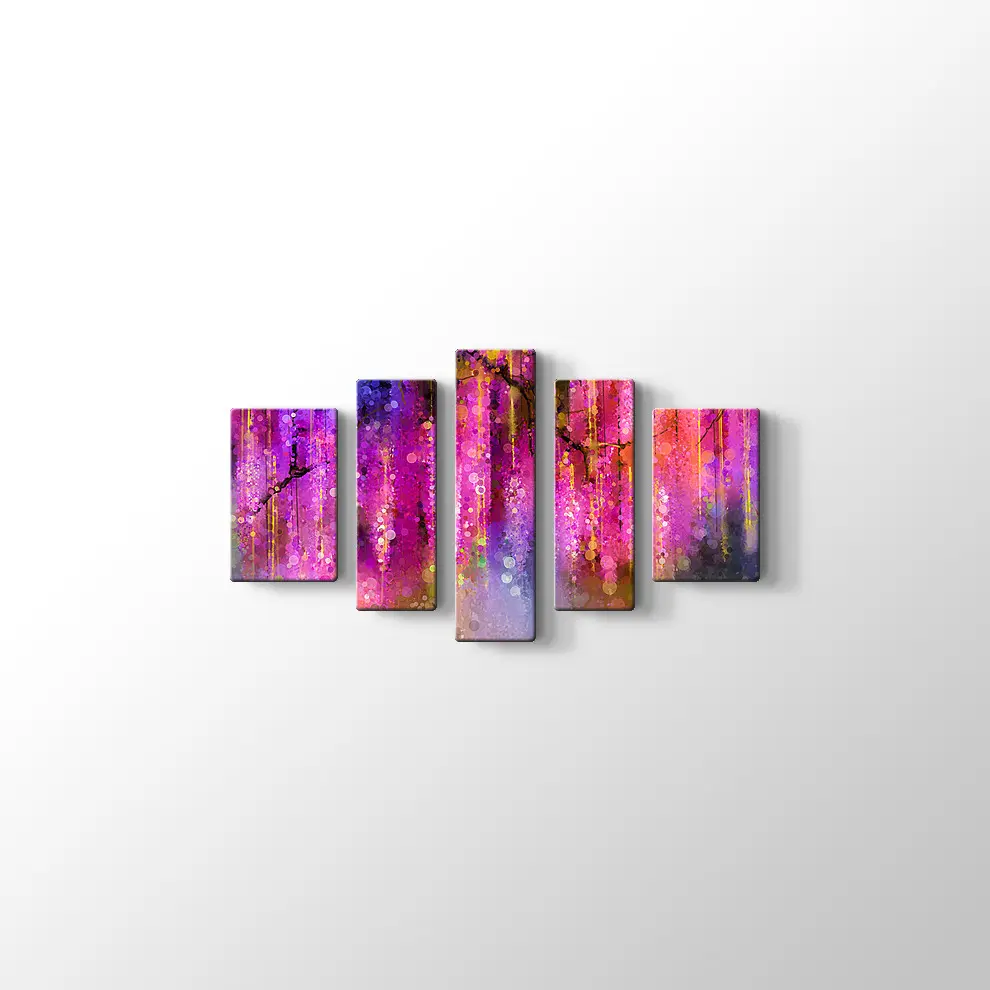 Soyut Menekşe Kanvas Tablo