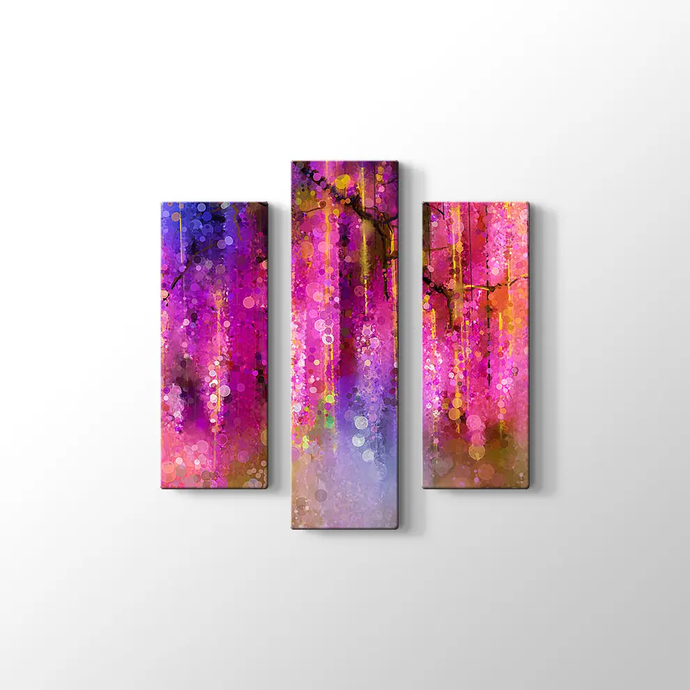 Soyut Menekşe Kanvas Tablo