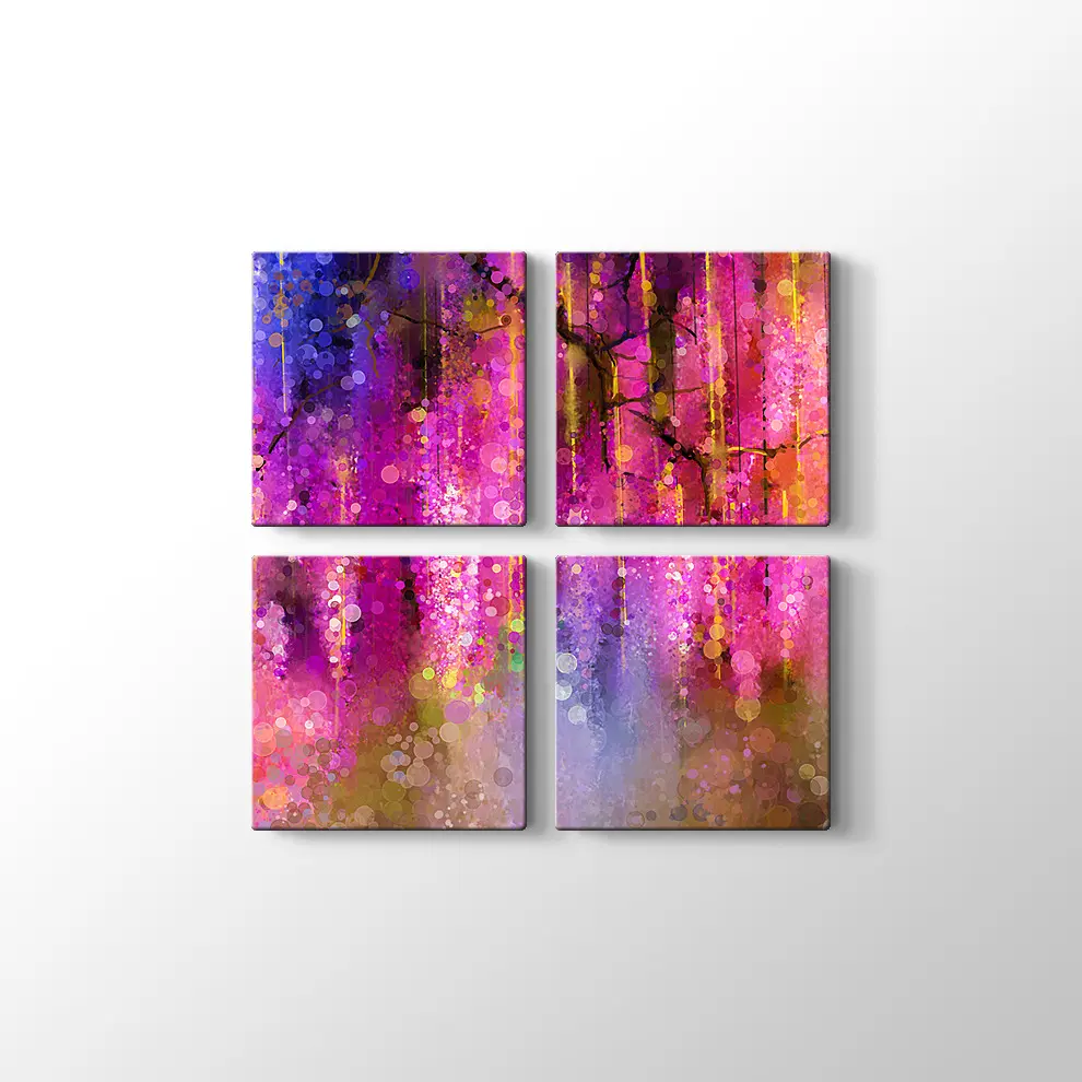 Soyut Menekşe Kanvas Tablo