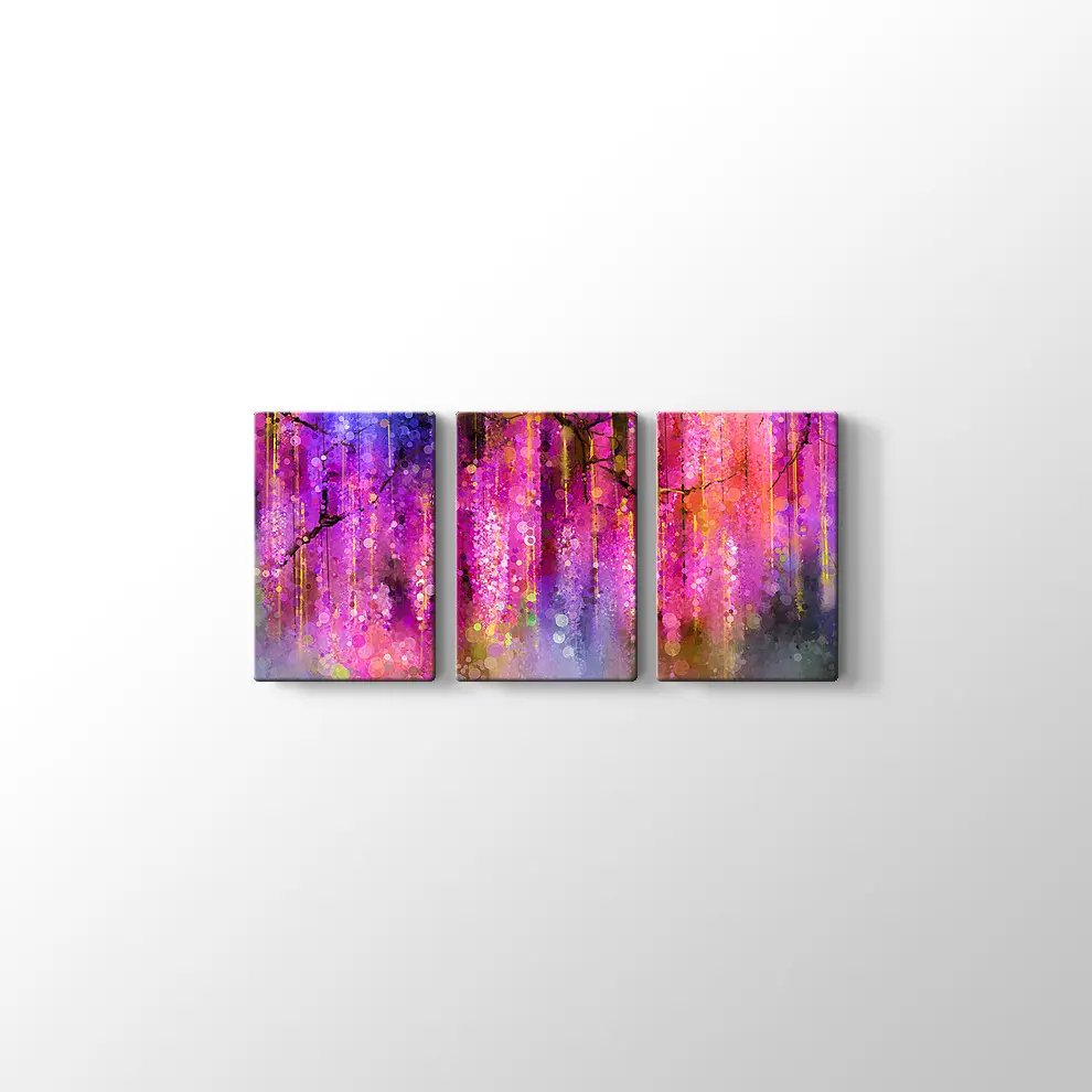 Soyut Menekşe Kanvas Tablo