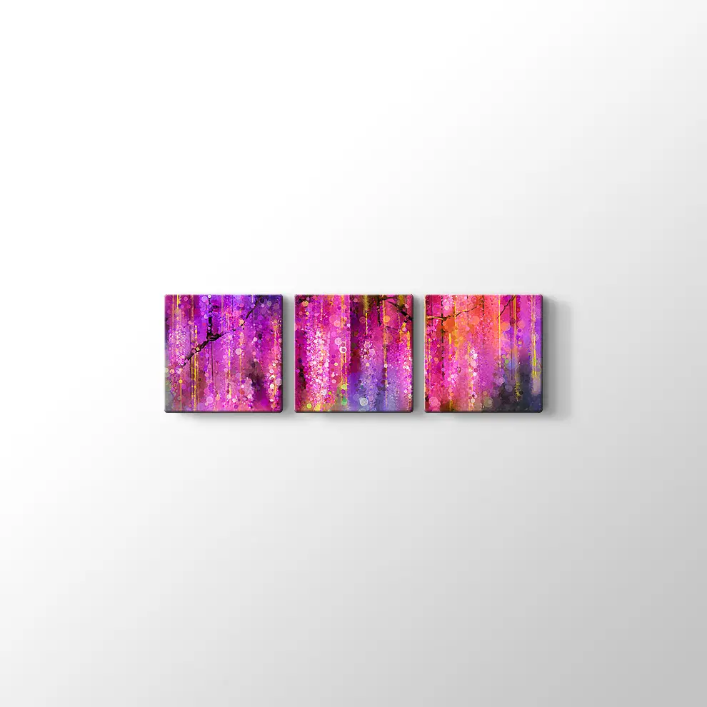 Soyut Menekşe Kanvas Tablo