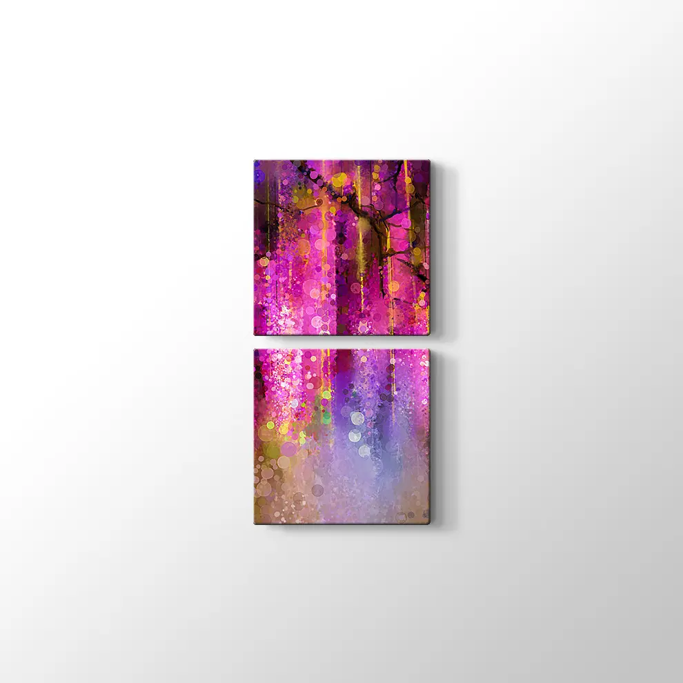 Soyut Menekşe Kanvas Tablo