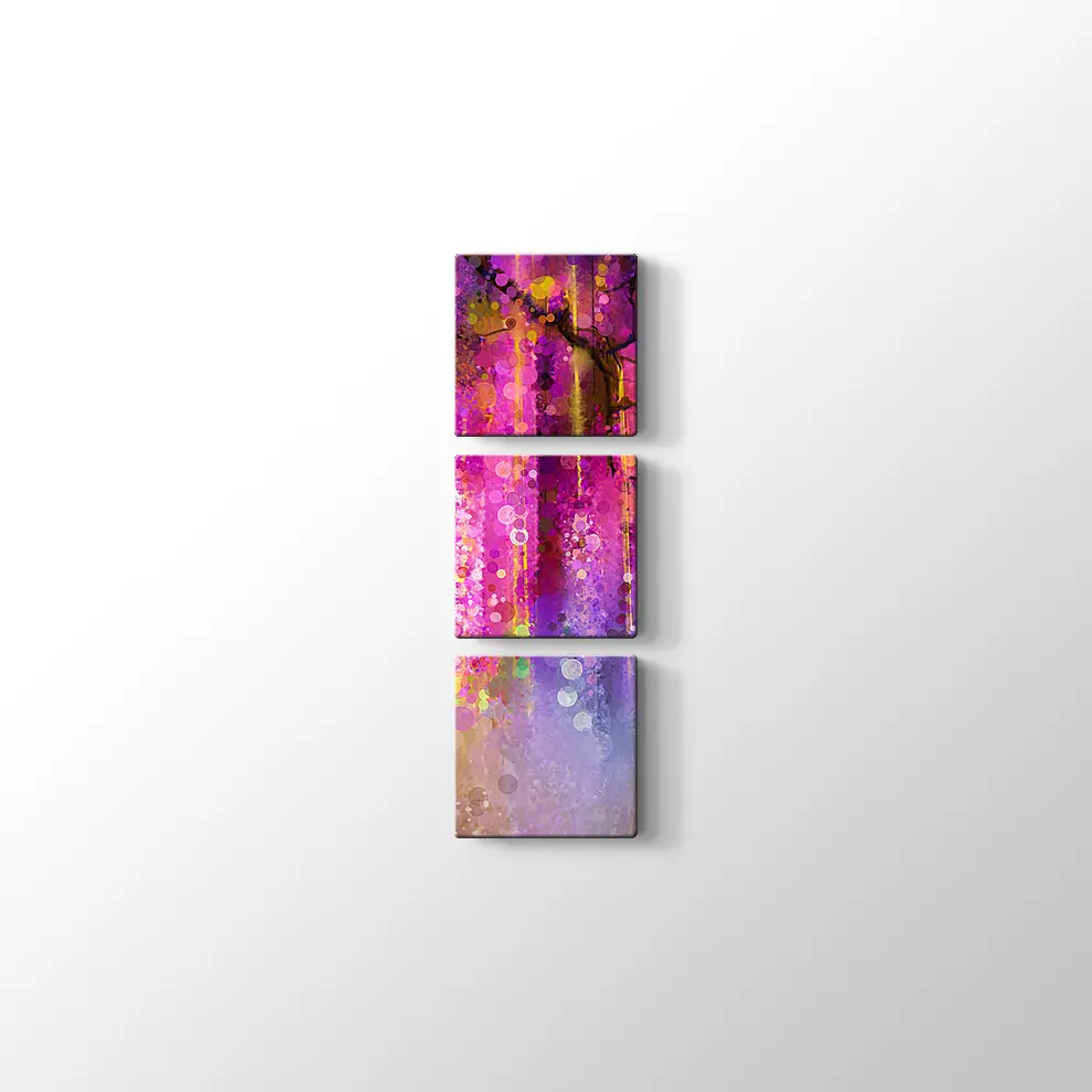 Soyut Menekşe Kanvas Tablo