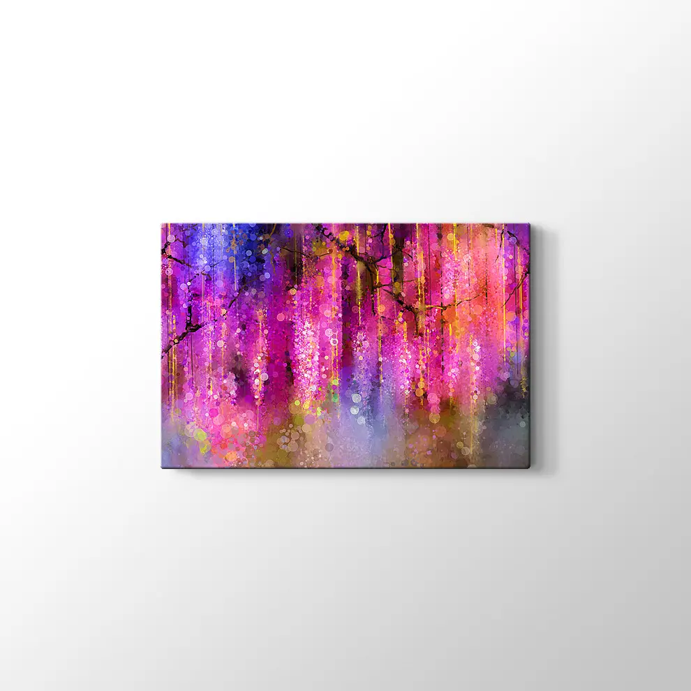 Soyut Menekşe Kanvas Tablo