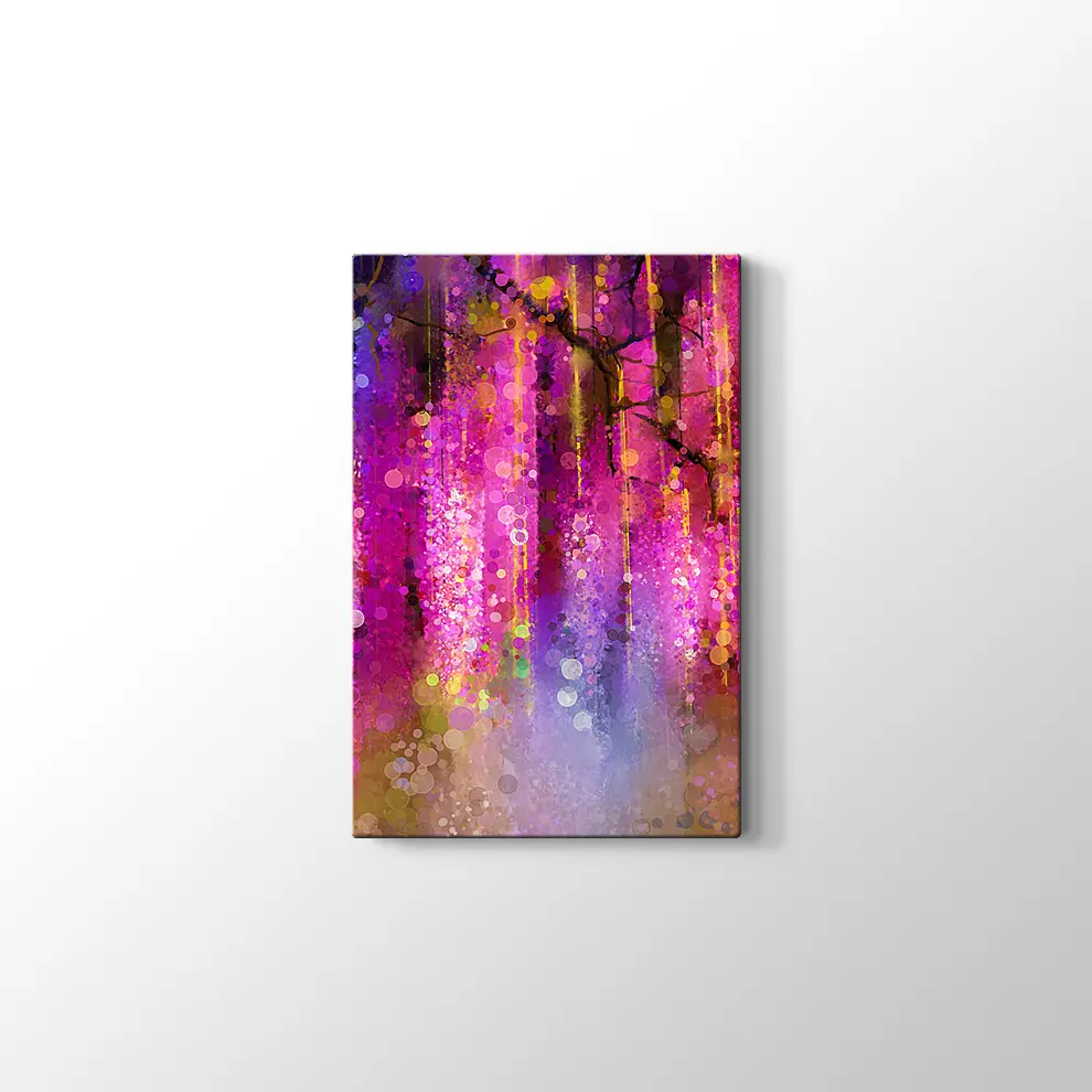 Soyut Menekşe Kanvas Tablo