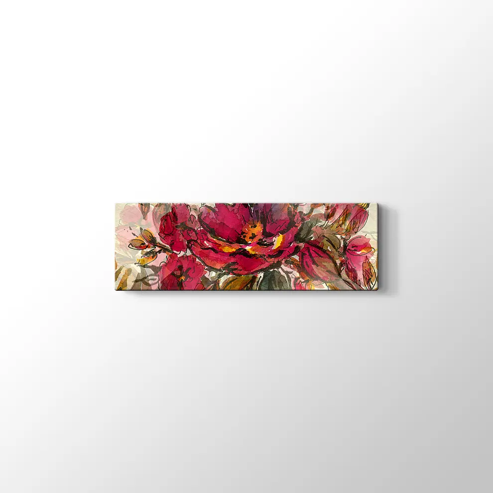 Kırmızı Çiçekler Kanvas Tablo
