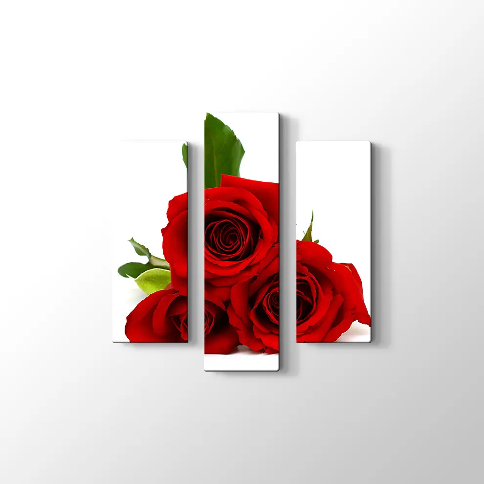 Üç Kırmızı Gül Kanvas Tablo