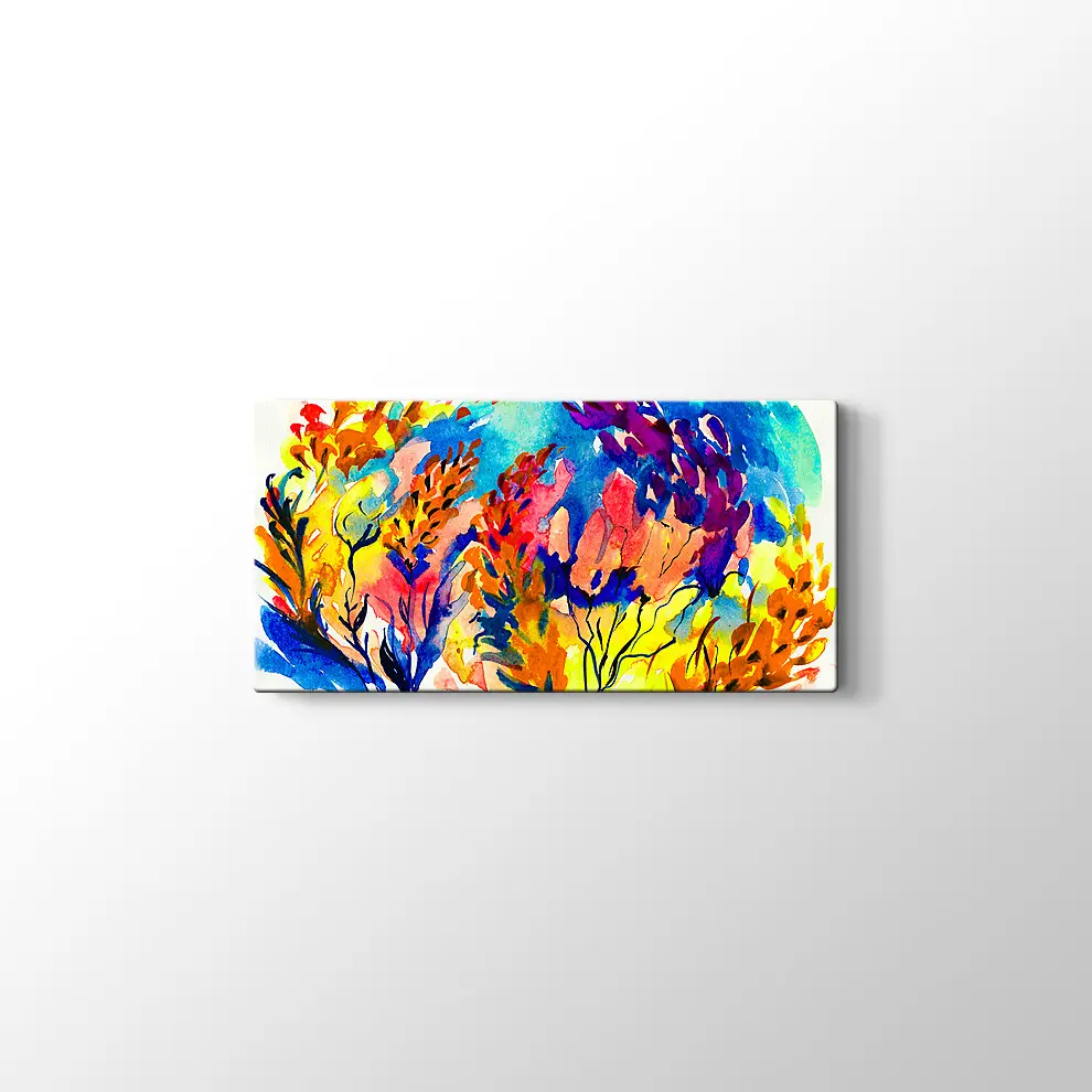 Rengarenk Sümbüller Kanvas Tablo