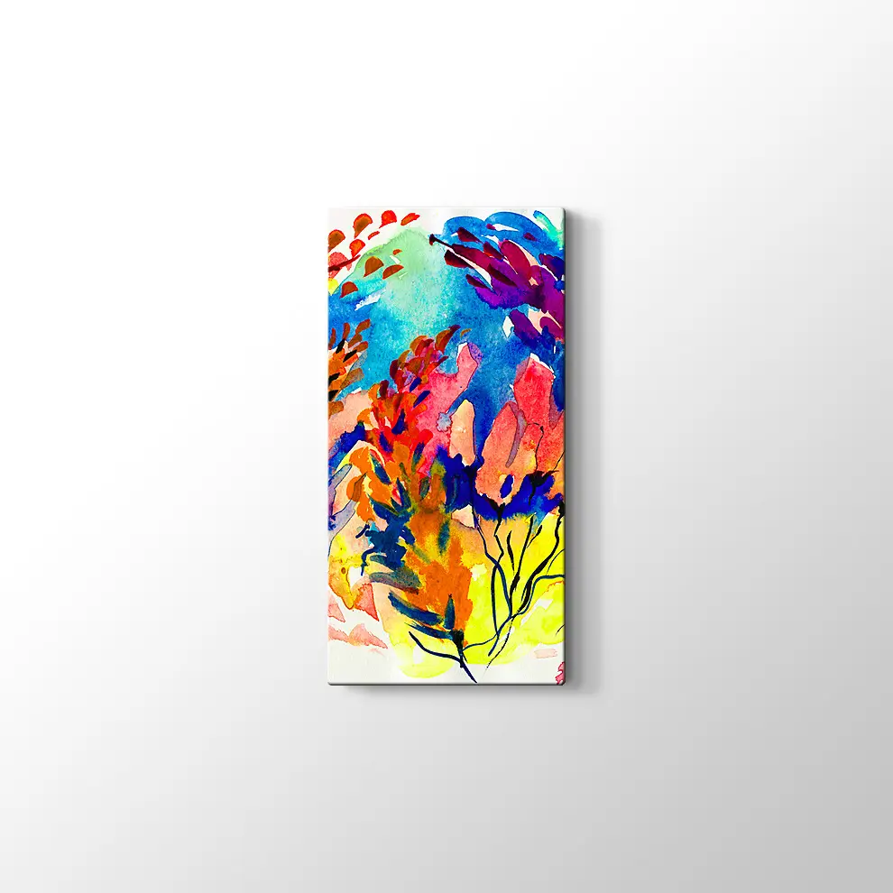 Rengarenk Sümbüller Kanvas Tablo