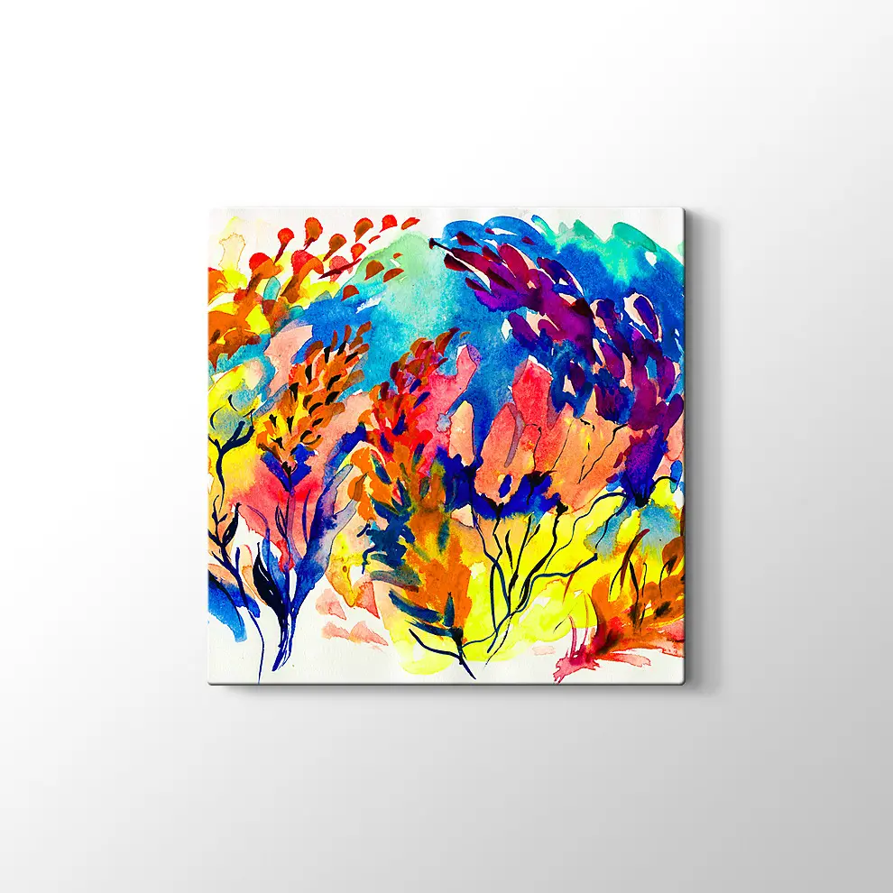 Rengarenk Sümbüller Kanvas Tablo
