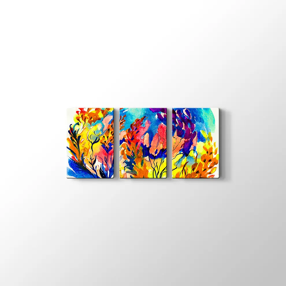 Rengarenk Sümbüller Kanvas Tablo