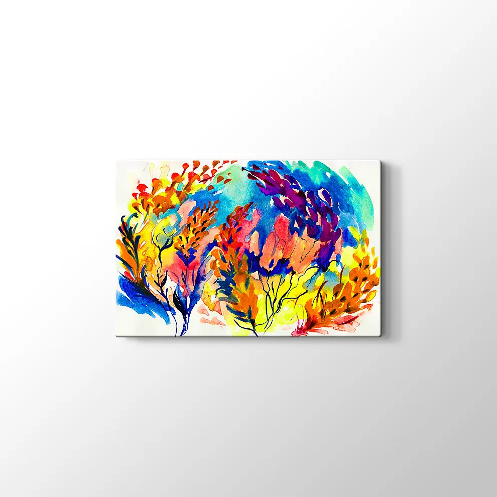 Rengarenk Sümbüller Kanvas Tablo